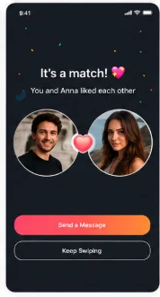 Instadate app profile and dating preferences screen